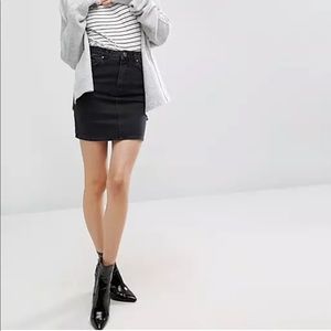 ASOS black denim high waisted skirt